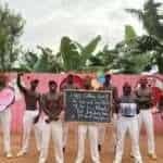 African dancing man delivering funny greetings in a personalized video message