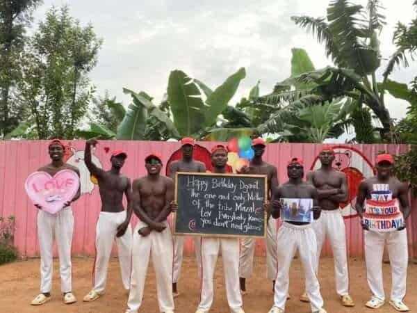 African dancing man delivering funny greetings in a personalized video message